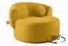 VIRA Otočné kreslo šenilová látka žltá žltá - obrázok 5