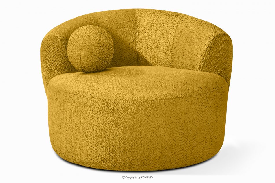 VIRA Otočné kreslo šenilová látka žltá žltá - obrázok 5