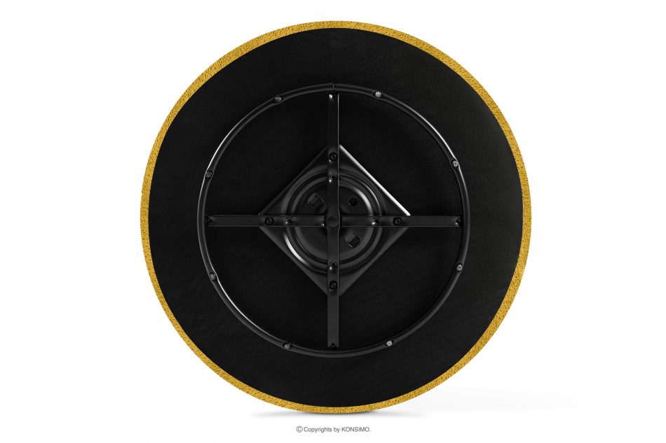 VIRA Otočné kreslo šenilová látka žltá žltá - obrázok 10