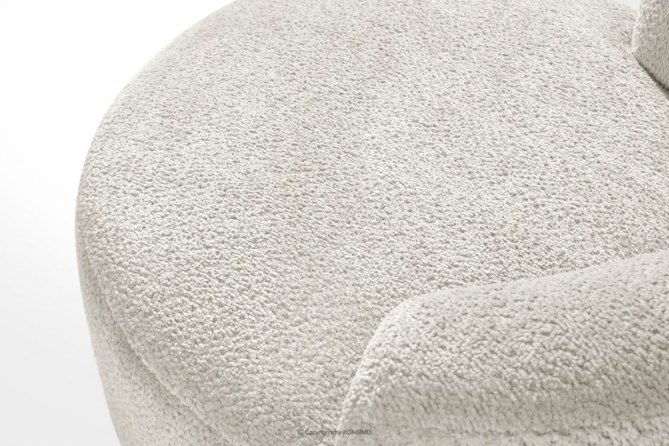 VIRA Šenilová látka otočné kreslo biela biela - obrázok 7