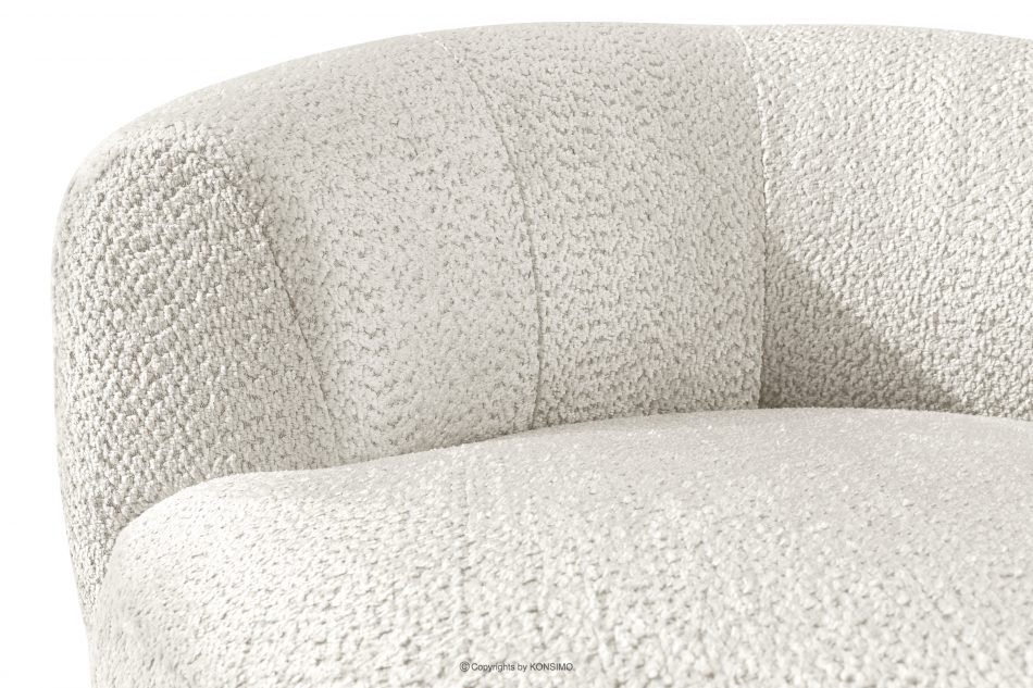 VIRA Šenilová látka otočné kreslo biela biela - obrázok 8