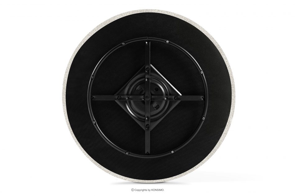 VIRA Šenilová látka otočné kreslo biela biela - obrázok 10