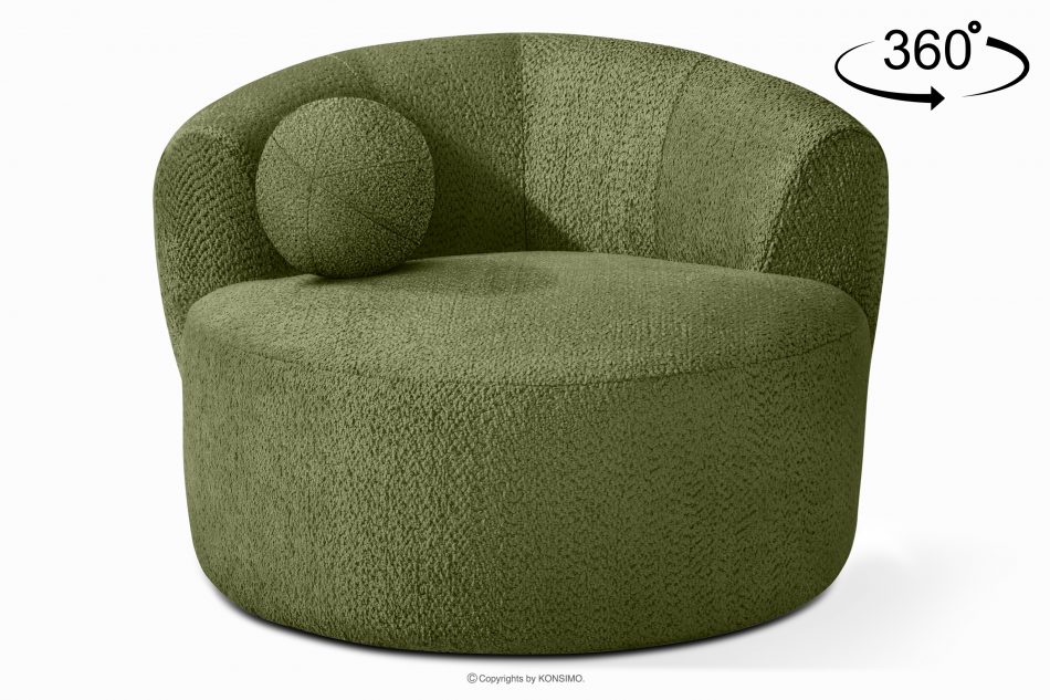 VIRA Otočné kreslo šenil olivový olivová - obrázok 0