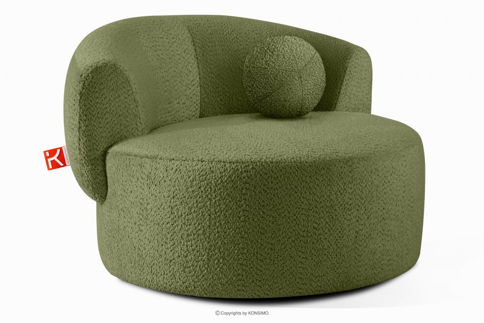 VIRA Otočné kreslo šenil olivový olivová - obrázok 2