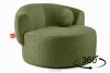VIRA Otočné kreslo šenil olivový olivová - obrázok 5