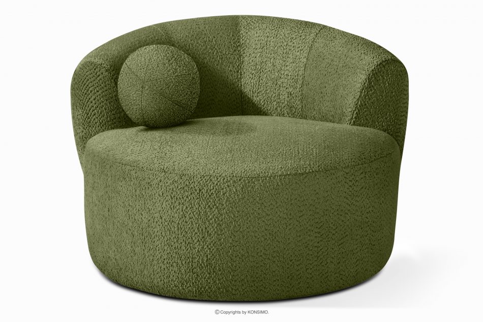 VIRA Otočné kreslo šenil olivový olivová - obrázok 5