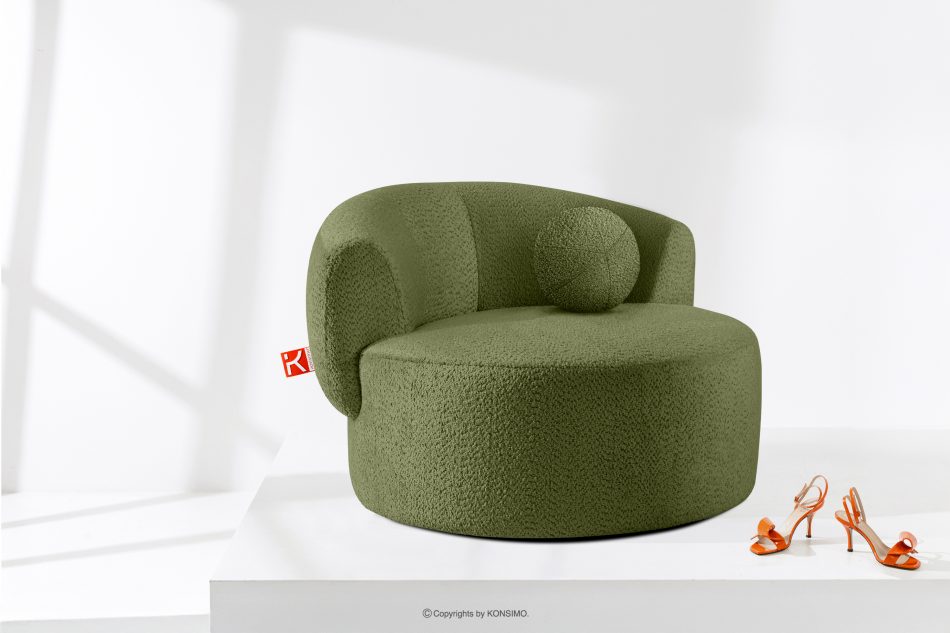 VIRA Otočné kreslo šenil olivový olivová - obrázok 1