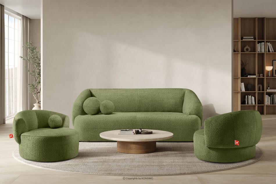 VIRA Otočné kreslo šenil olivový olivová - obrázok 11