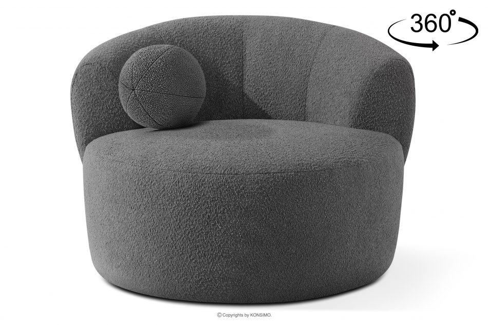 VIRA Japonské kreslo boucle tmavosivé tmavosivá - obrázok 0