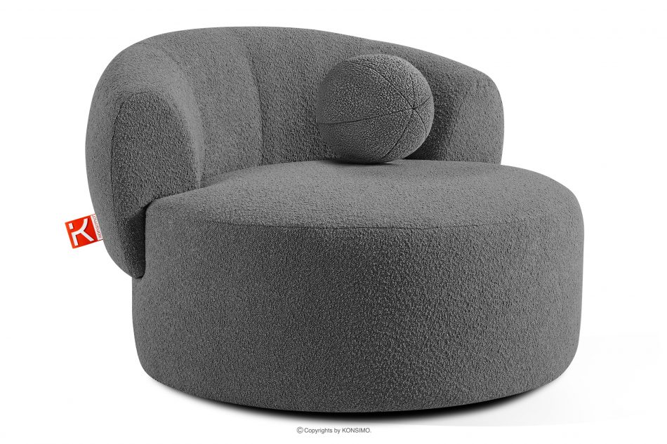 VIRA Japonské kreslo boucle tmavosivé tmavosivá - obrázok 2