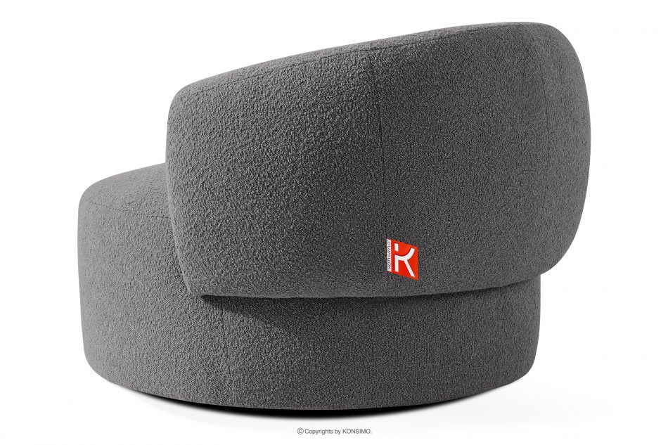 VIRA Japonské kreslo boucle tmavosivé tmavosivá - obrázok 3