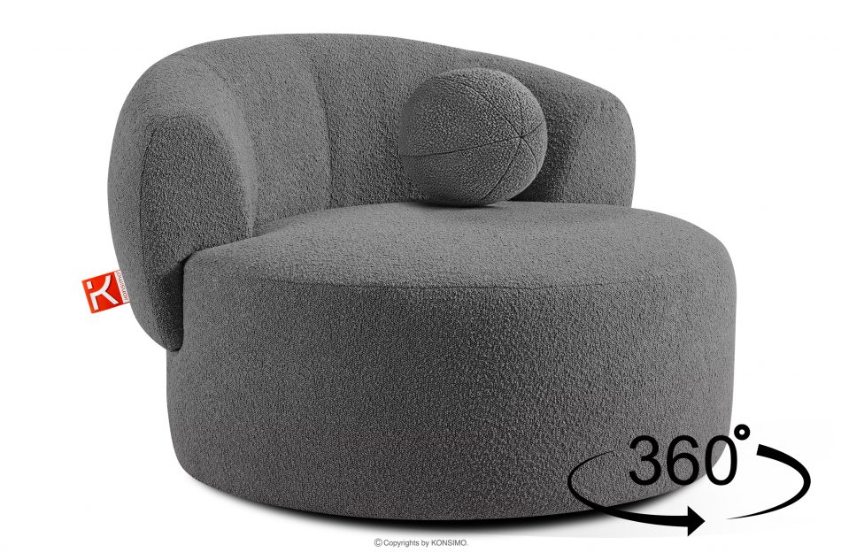 VIRA Japonské kreslo boucle tmavosivé tmavosivá - obrázok 4