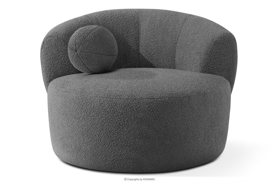 VIRA Japonské kreslo boucle tmavosivé tmavosivá - obrázok 5