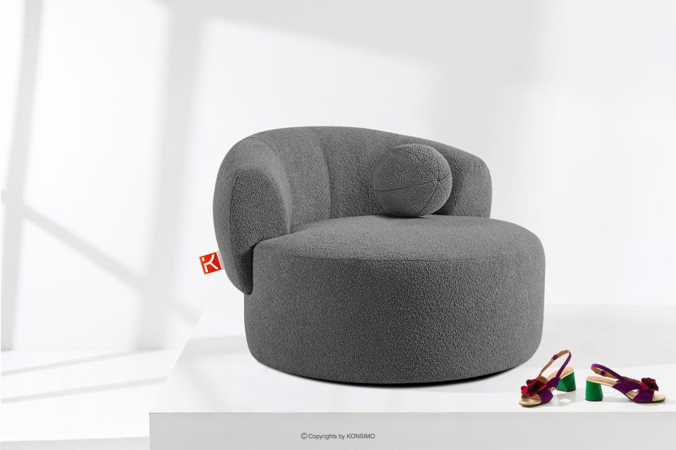 VIRA Japonské kreslo boucle tmavosivé tmavosivá - obrázok 1