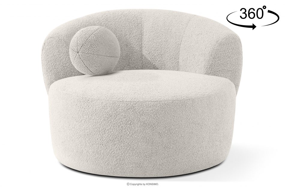 VIRA Japonské otočné kreslo boucle biele biela - obrázok 0