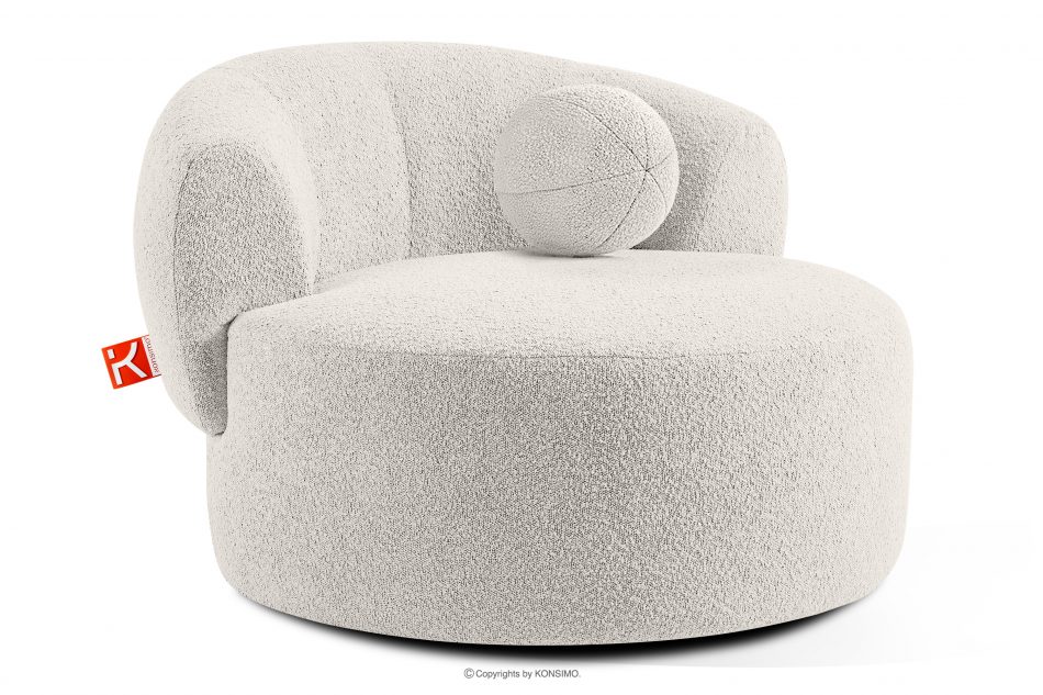 VIRA Japonské otočné kreslo boucle biele biela - obrázok 2