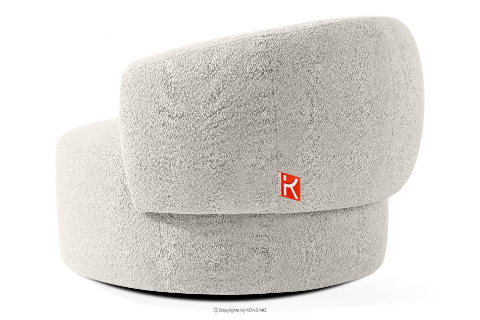 VIRA Japonské otočné kreslo boucle biele biela - obrázok 3