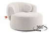 VIRA Japonské otočné kreslo boucle biele biela - obrázok 5