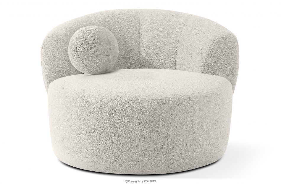 VIRA Japonské otočné kreslo boucle biele biela - obrázok 5