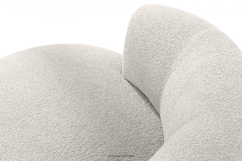 VIRA Japonské otočné kreslo boucle biele biela - obrázok 6