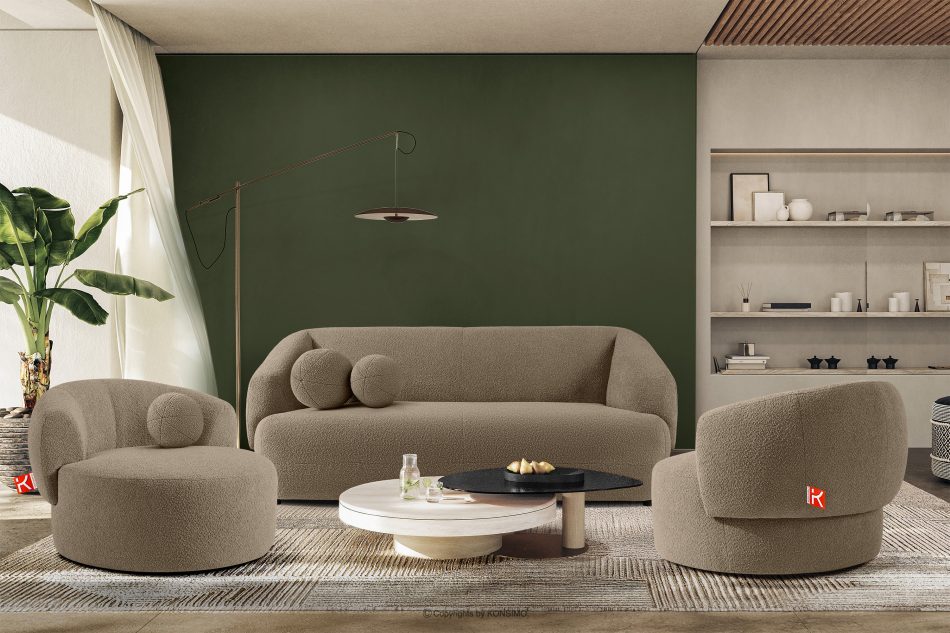 VIRA Japonské boucle kreslo béžová béžová - obrázok 11