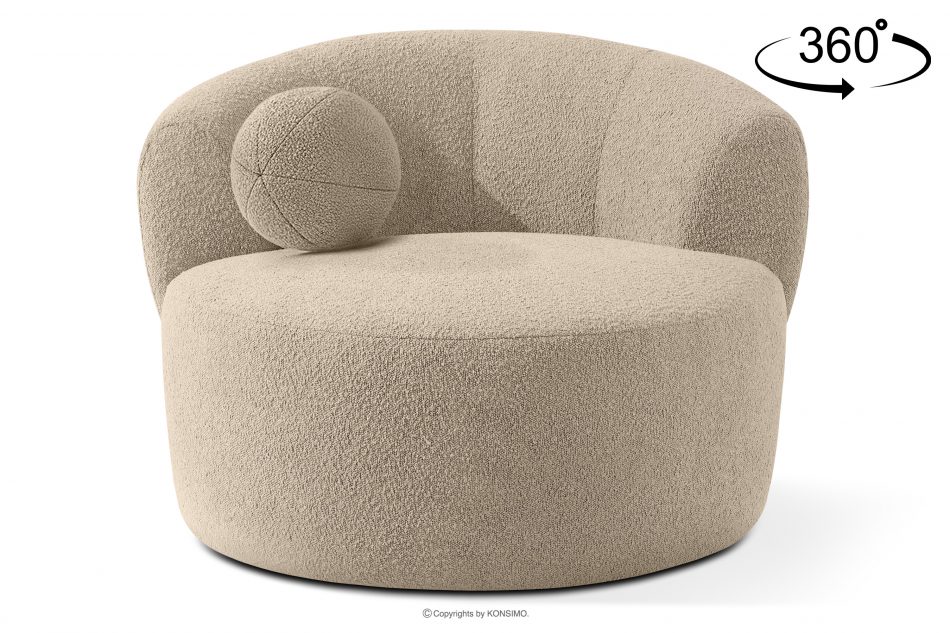 VIRA Japonské otočné kreslo boucle svetlo béžová svetlo béžová - obrázok 0