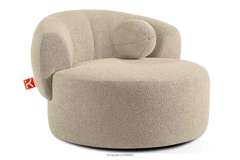 VIRA Japonské otočné kreslo boucle svetlo béžová svetlo béžová - obrázok 2