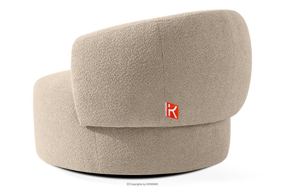 VIRA Japonské otočné kreslo boucle svetlo béžová svetlo béžová - obrázok 3