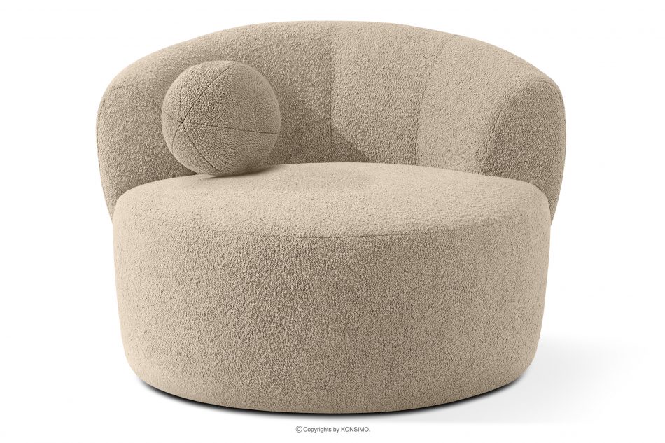 VIRA Japonské otočné kreslo boucle svetlo béžová svetlo béžová - obrázok 5