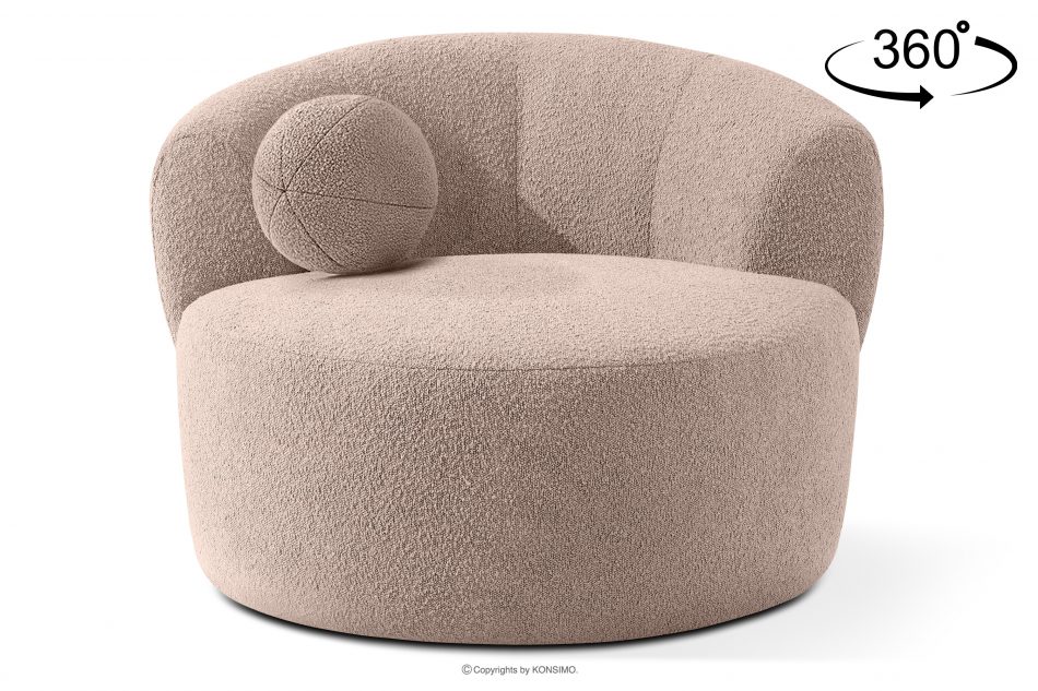 VIRA Japonské otočné kreslo boucle ružové ružová - obrázok 0