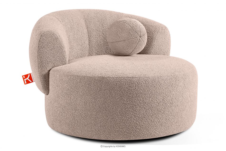 VIRA Japonské otočné kreslo boucle ružové ružová - obrázok 2