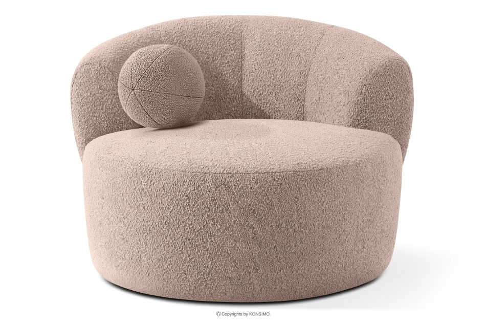 VIRA Japonské otočné kreslo boucle ružové ružová - obrázok 5