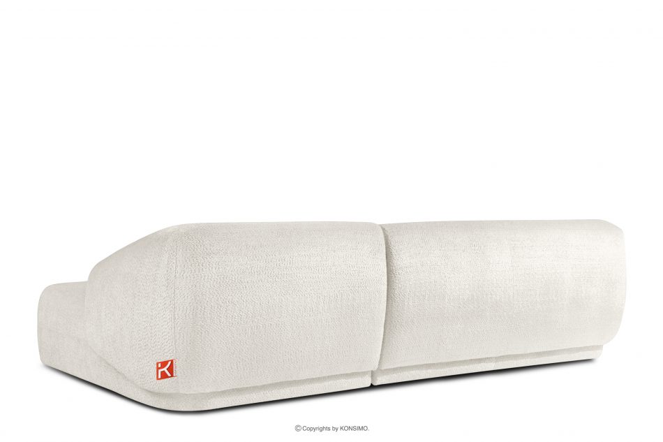 VIRA Obývacia rohová pohovka látka šenil pravý biela biela - obrázok 3