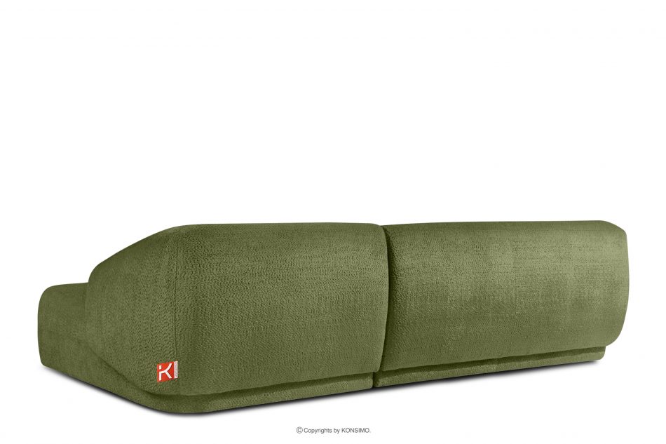 VIRA Rohová obývacia sedačka šenilová látka pravá olivová olivová - obrázok 3