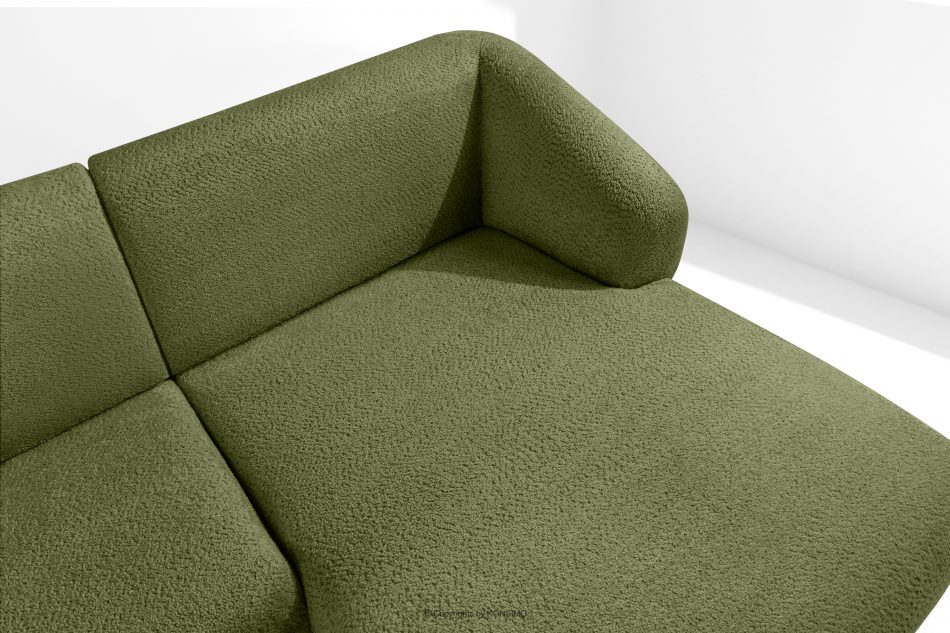 VIRA Rohová obývacia sedačka šenilová látka pravá olivová olivová - obrázok 6