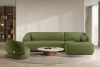 VIRA Rohová obývacia sedačka šenilová látka pravá olivová olivová - obrázok 9