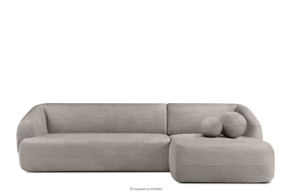 VIRA Obývacia rohová pohovka látka šenil pravý studená hnedá studená hnedá - obrázok 0