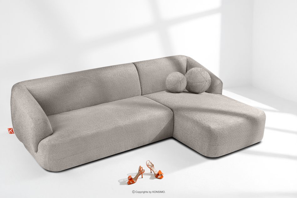 VIRA Obývacia rohová pohovka látka šenil pravý studená hnedá studená hnedá - obrázok 1