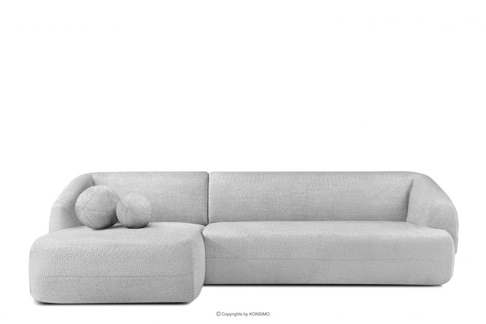 VIRA Lounge rohová pohovka šenilová látka ľavá sivá sivá - obrázok 0