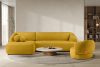 VIRA Rohová pohovka lounge látka šenilová ľavá žltá žltá - obrázok 9