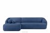 Rohová sedacia súprava lounge látka šenilová ľavá modrá