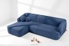 VIRA Rohová sedacia súprava lounge látka šenilová ľavá modrá modrá - obrázok 2