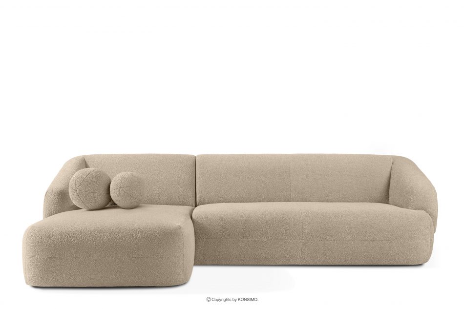 VIRA Japonská rozkladacia pohovka, látka boucle ľavá svetlo béžová svetlo béžová - obrázok 0