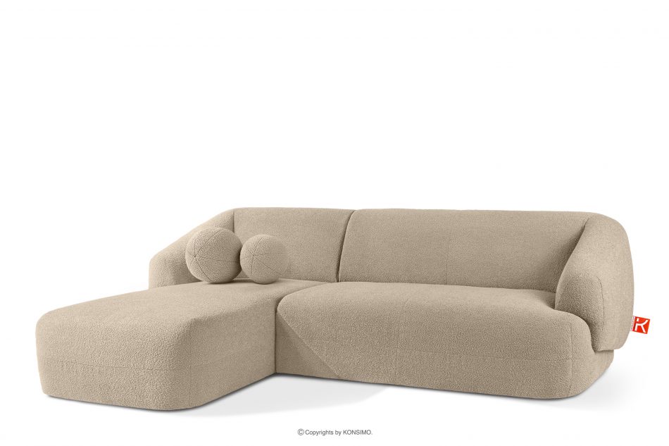 VIRA Japonská rozkladacia pohovka, látka boucle ľavá svetlo béžová svetlo béžová - obrázok 2