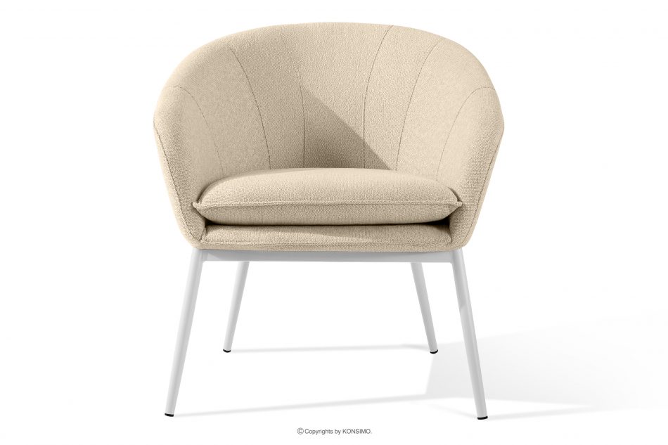 SOLIS Záhradné kreslo z vodoodolnej tkaniny krémová/biela krémová/biela - obrázok 0