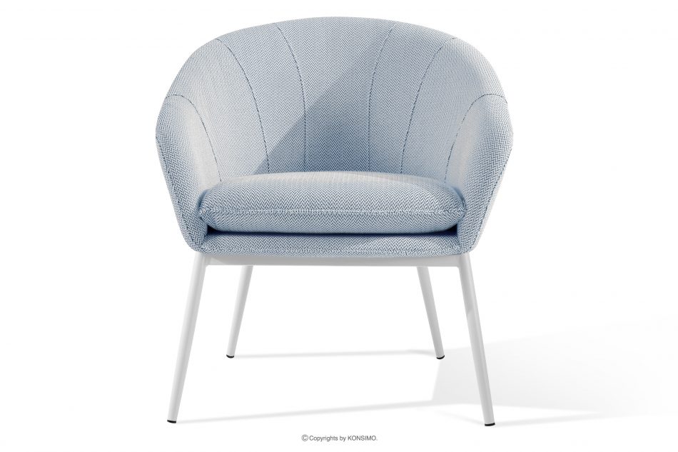 SOLIS Záhradné kreslo z vodoodolnej tkaniny modrá/biela modrá/biela - obrázok 0