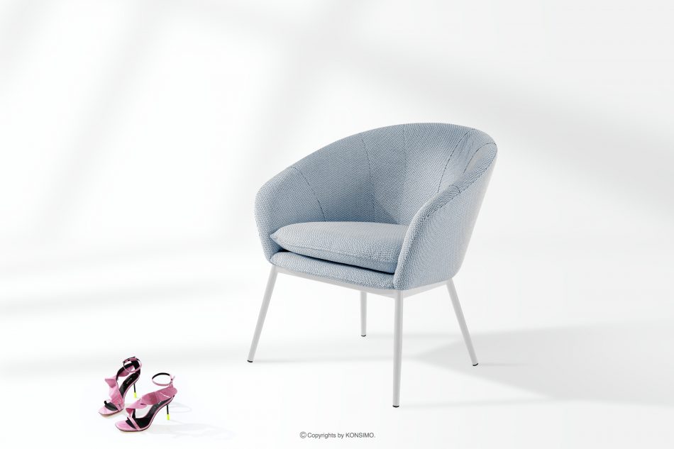 SOLIS Záhradné kreslo z vodoodolnej tkaniny modrá/biela modrá/biela - obrázok 1