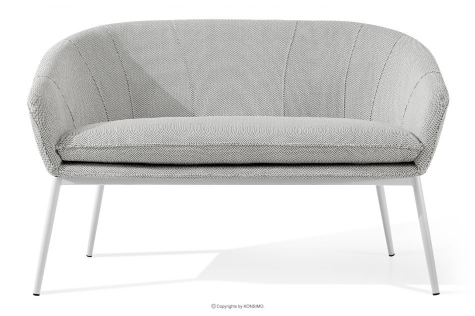 SOLIS Sada záhradného nábytku z vodoodolnej tkaniny svetlo sivá/biela svetlo sivá/biela - obrázok 2