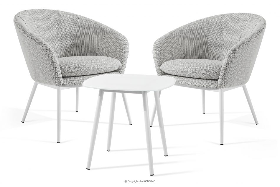 SOLIS Záhradné kreslá so stolom svetlo sivá/biela svetlo sivá/biela - obrázok 0