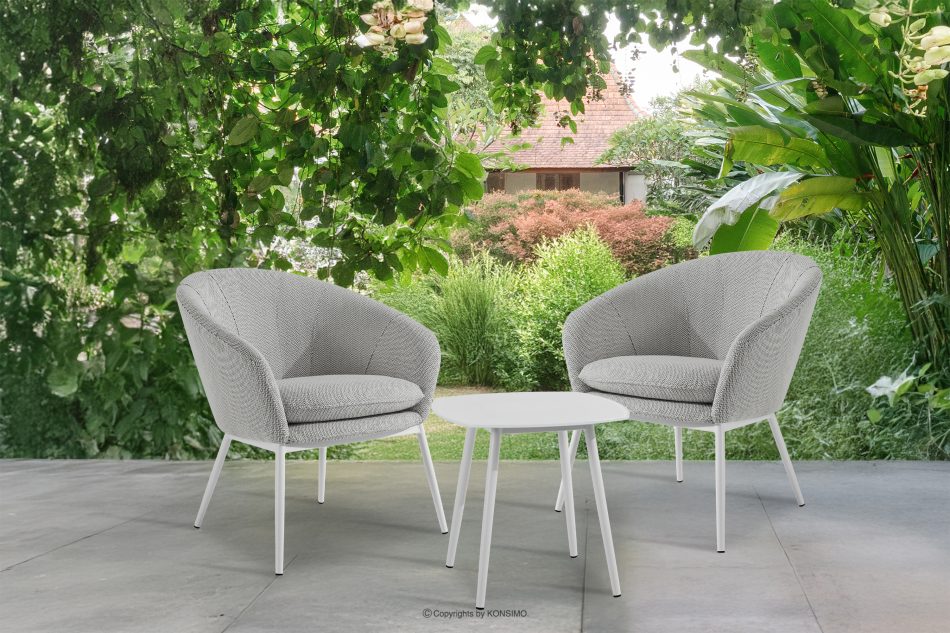 SOLIS Záhradné kreslá so stolom svetlo sivá/biela svetlo sivá/biela - obrázok 1